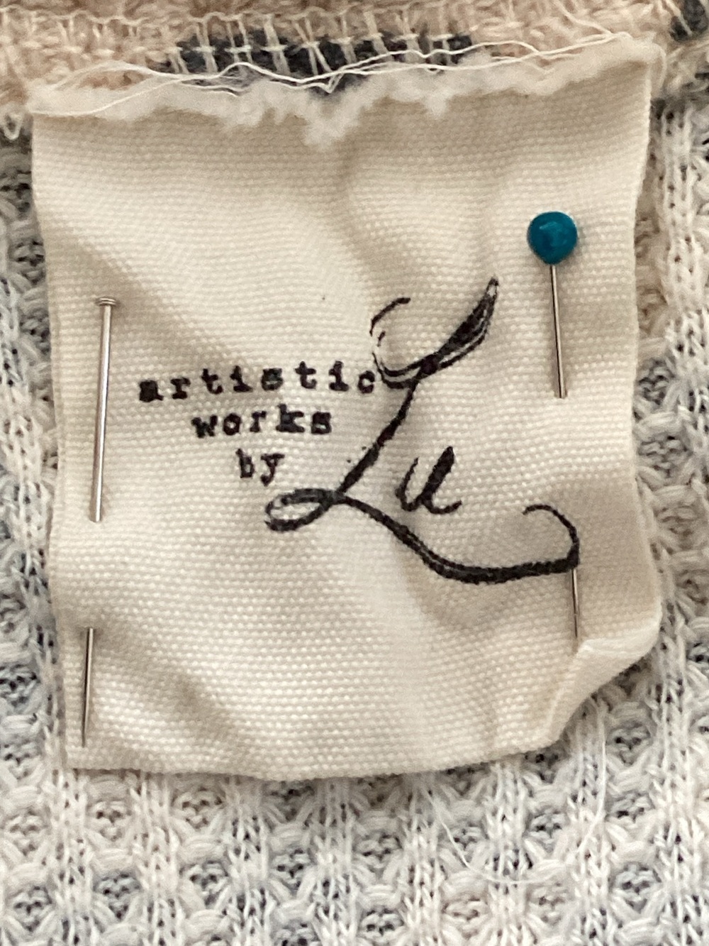 Artistic Works by Lu waffle knit thermal top Indie boutique Whimsical boho - Picture 6 of 8